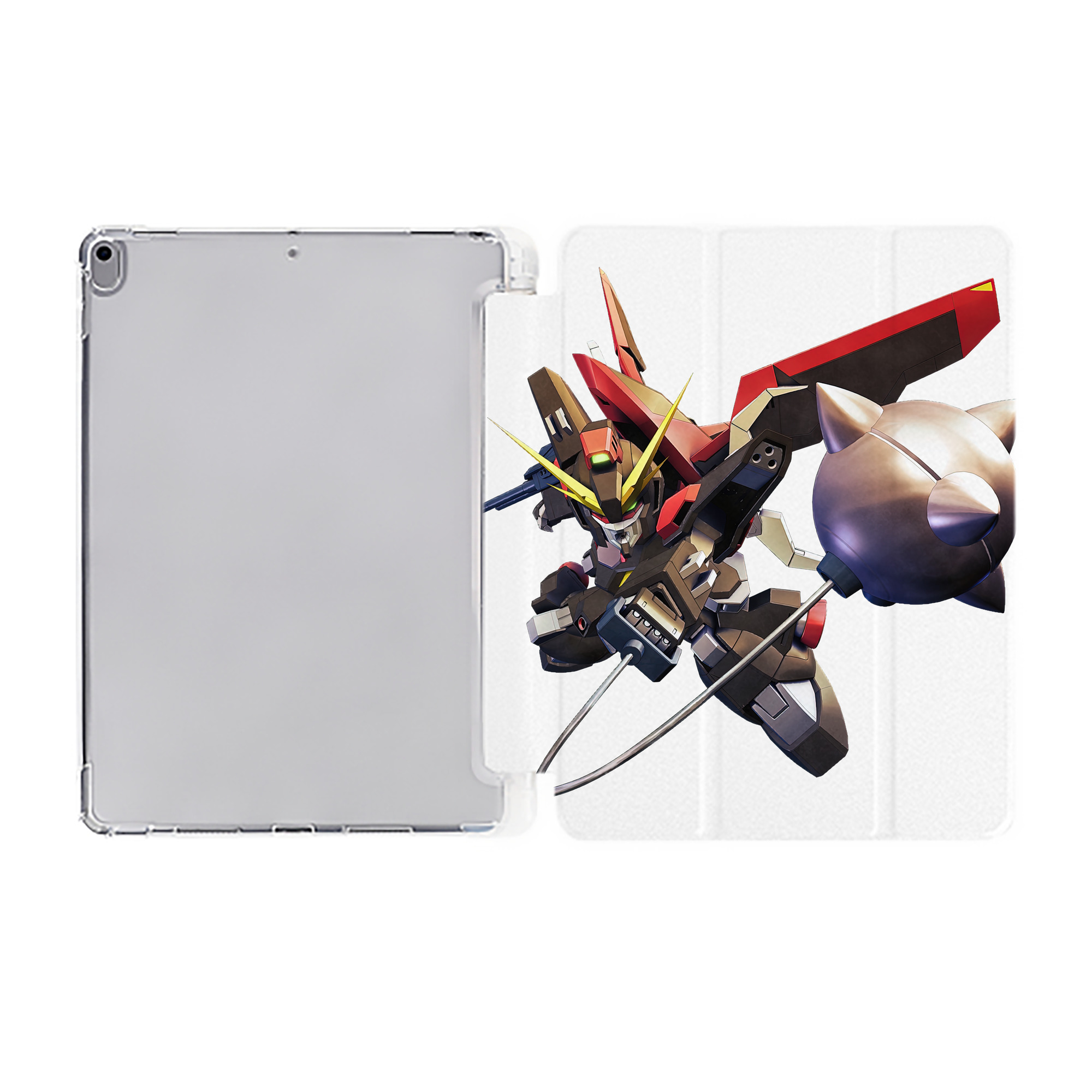 （画像用） 機動戦士ガンダム Mobile Suit Gundam IPad ケース ペン収納付き 三つ折りスタンド PUレザー×シリコン 対応機種9.5/10.5/10.9インチ